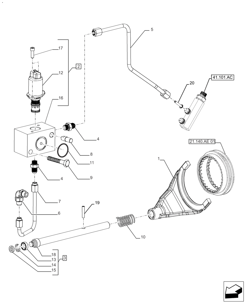 Схема запчастей Case IH FARMALL 110A - (21.160.AL) - CREEPER TRANSMISSION CONTROL (21) - TRANSMISSION