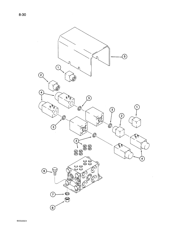 Схема запчастей Case IH 1350 - (8-30) - CONTROL VALVE, 1350 SELF CONTAINED HYDRAULICS (07) - HYDRAULICS