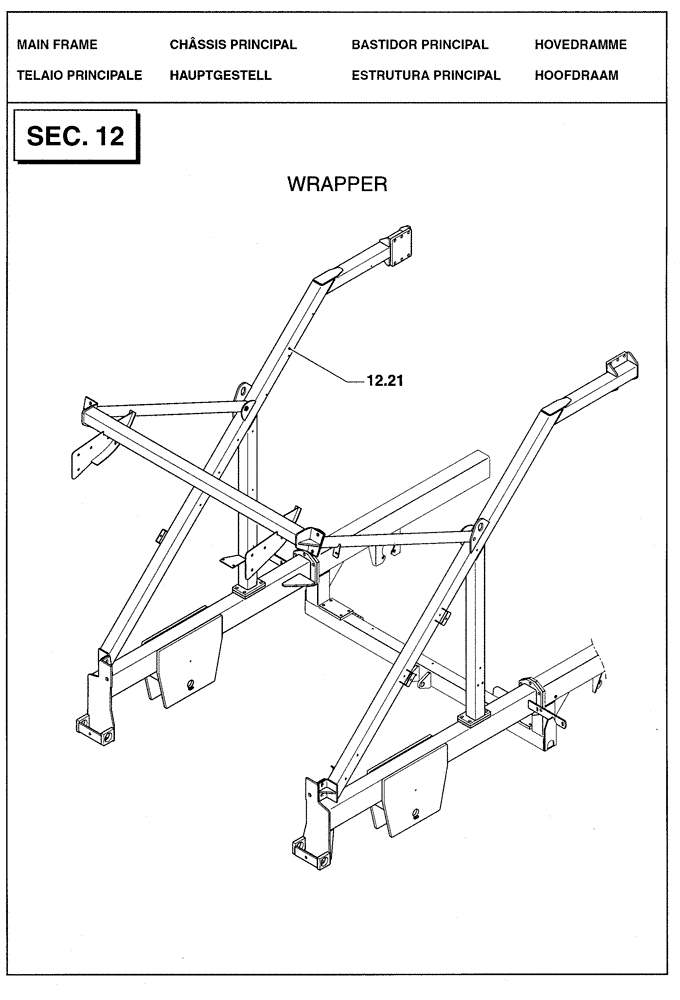 Схема запчастей Case IH RBX341 - (0.0028B[01]) - SECTION LIST 12 - MAIN FRAME (00) - GENERAL