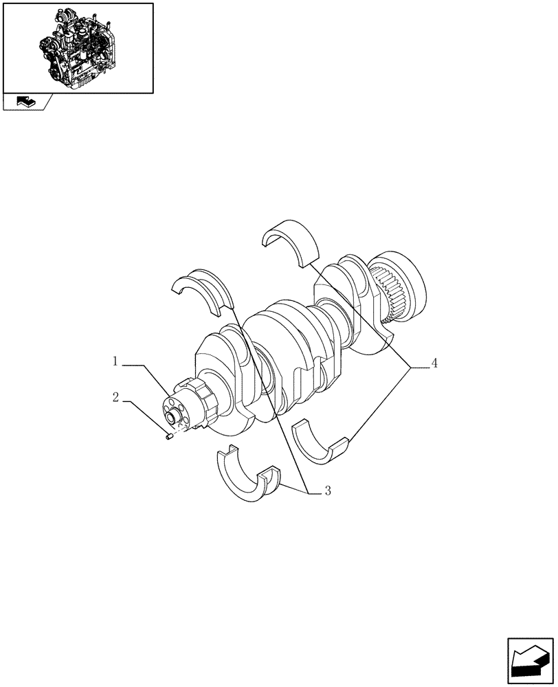 Схема запчастей Case IH FARMALL 90 - (0.08.0) - CRANKSHAFT (01) - ENGINE