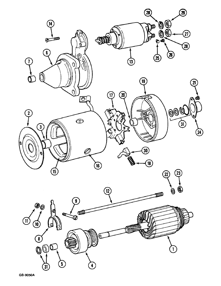 Схема запчастей Case IH 533 - (4-170) - STARTING MOTOR (04) - ELECTRICAL SYSTEMS