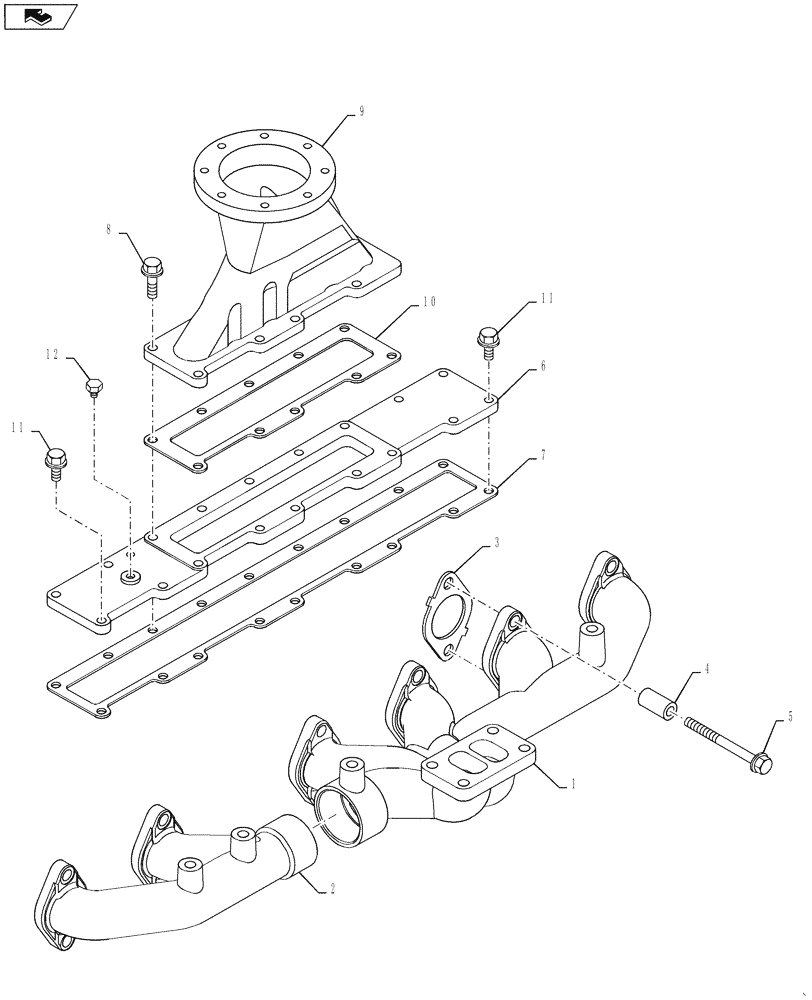Схема запчастей Case IH MX285 - (02-16) - MANIFOLDS, MX255 AND MX285 (02) - ENGINE
