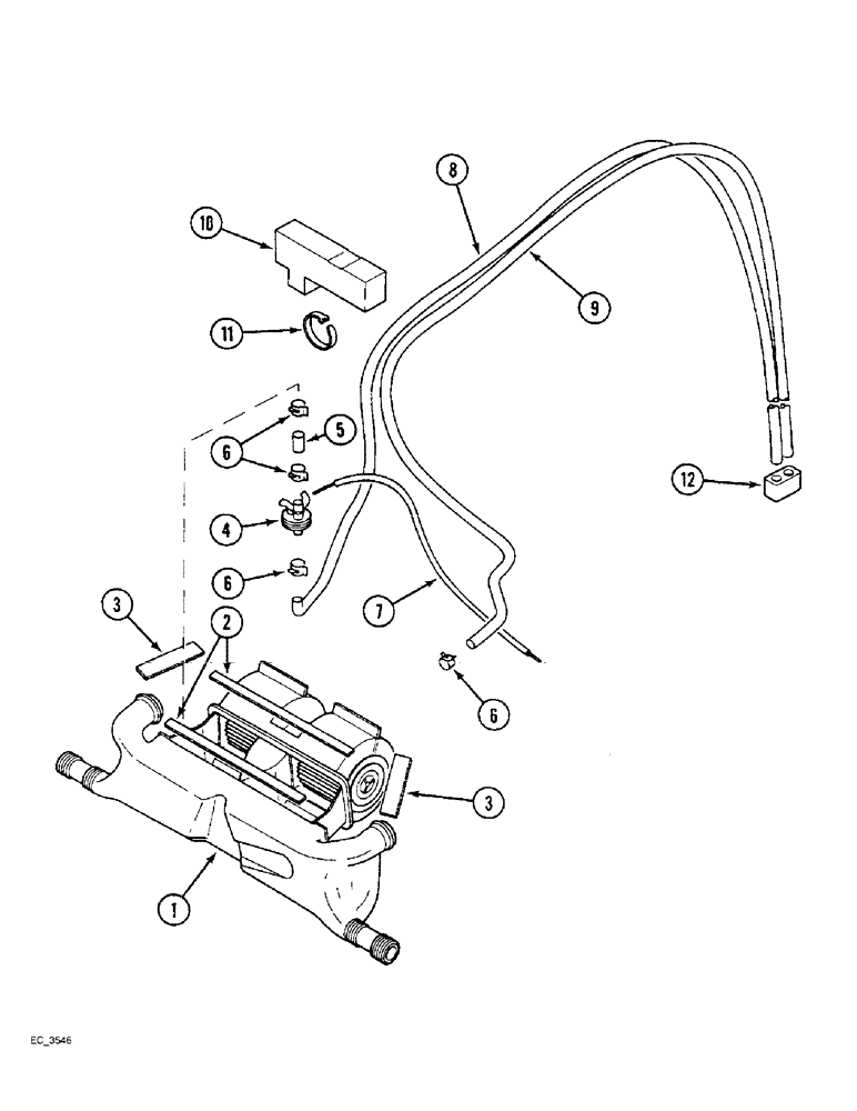 Схема запчастей Case IH 3220 - (9-064) - CAB, HEATER PIPES (09) - CHASSIS/ATTACHMENTS