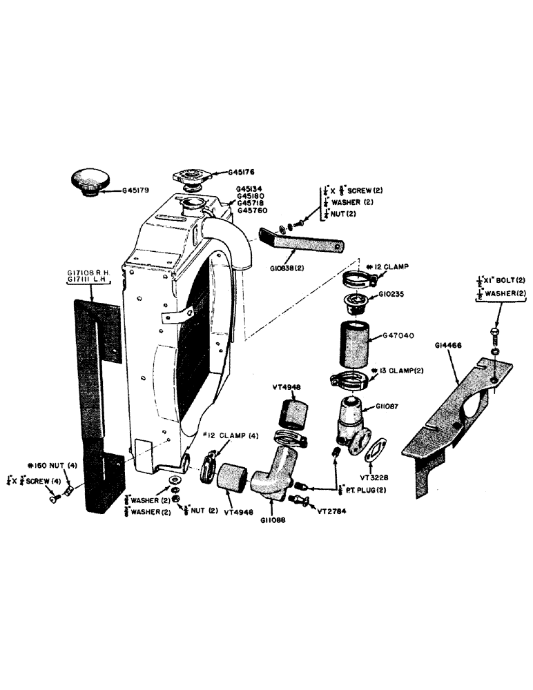 Схема запчастей Case IH 600B-SERIES - (018) - RADIATOR AND CONNECTIONS (02) - ENGINE
