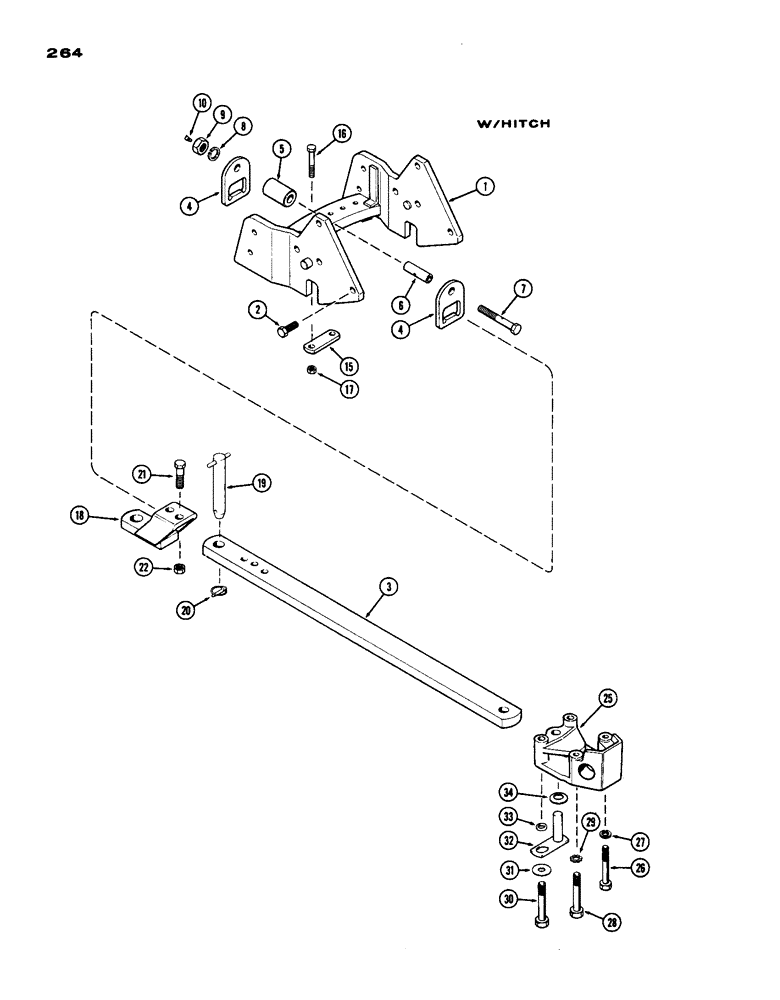 Схема запчастей Case IH 770 - (264) - DRAWBAR, WITH HITCH (09) - CHASSIS/ATTACHMENTS