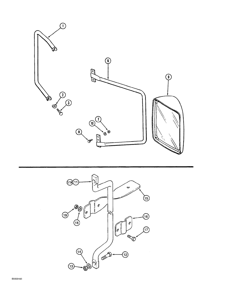 Схема запчастей Case IH 7210 - (9-144) - MIRROR AND MONITOR MOUNTING KITS (09) - CHASSIS/ATTACHMENTS