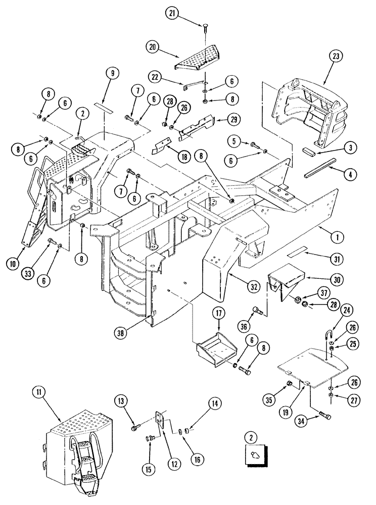 Схема запчастей Case IH STX375 - (09-31) - FRONT FRAME, WHEEL TRACTOR (09) - CHASSIS
