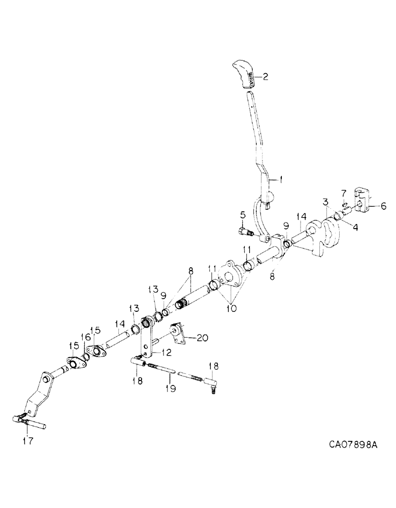 Схема запчастей Case IH 7288 - (07-23) - DRIVE TRAIN, TRANSMISSION CONTROLS, EXTERNAL RANGE (04) - Drive Train