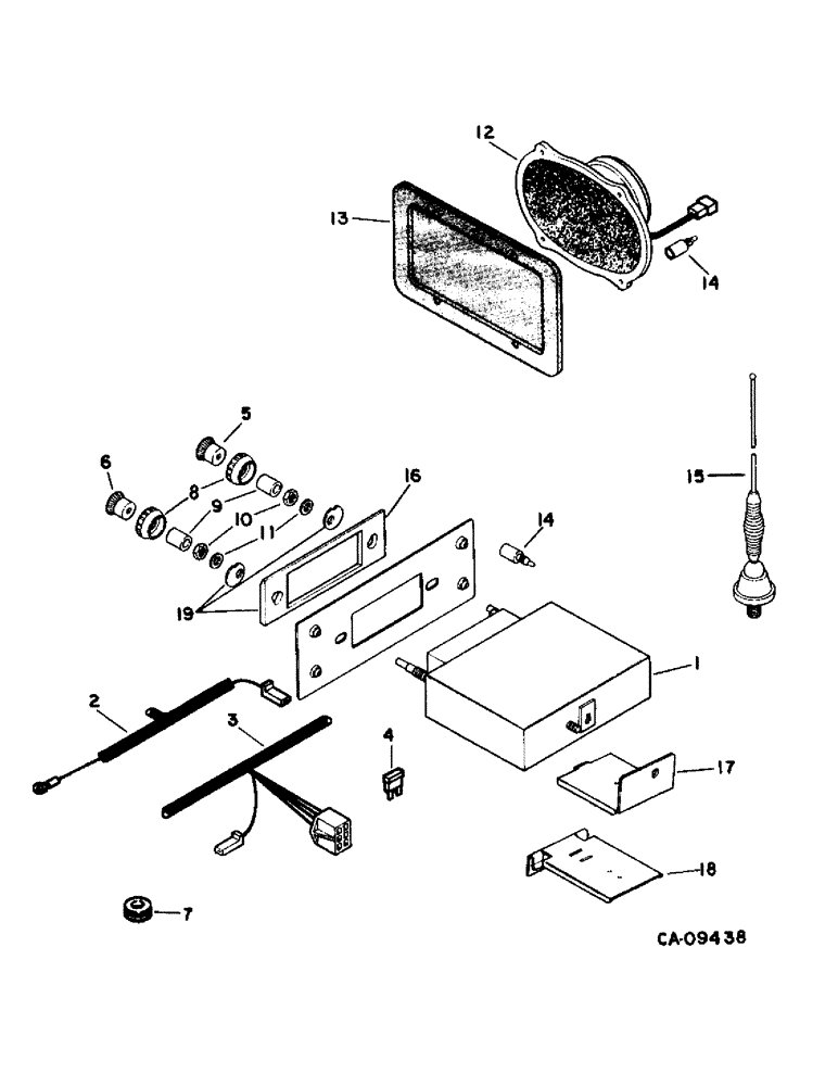 Схема запчастей Case IH 1470 - (13-35) - SUPERSTRUCTURE, RADIO, 15 WATT/CHANNEL (05) - SUPERSTRUCTURE