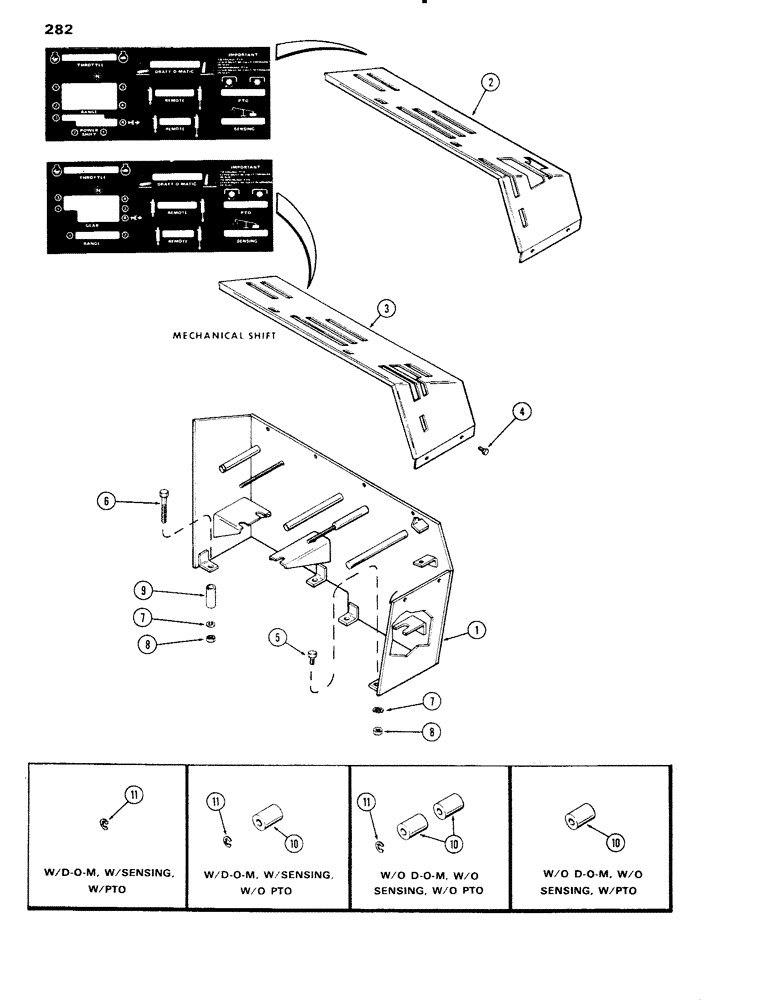 Схема запчастей Case IH 1090 - (282) - CONTROL CONSOLE (09) - CHASSIS/ATTACHMENTS