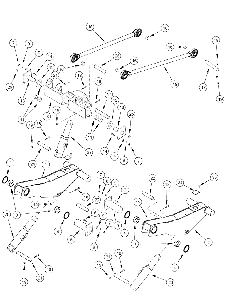 Схема запчастей Case IH CPX620 - (09A-31) - DRUM LIFT ARMS (13) - PICKING SYSTEM