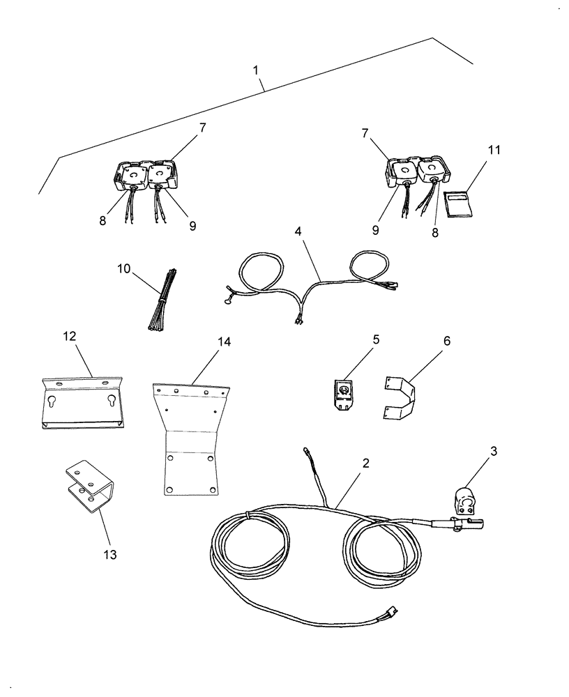 Схема запчастей Case IH RR180 - (057) - FLEX WING MOWER LIGHT KIT - 87731916 