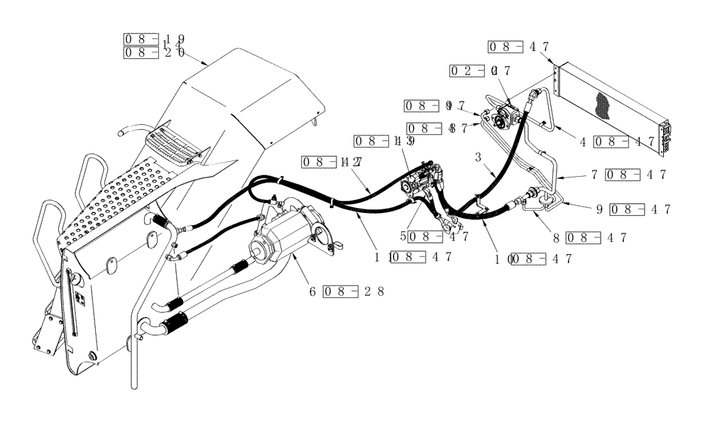 Схема запчастей Case IH STEIGER 485 - (01A-21) - HYDRAULICS - HYDRAULIC FAN DRIVE CIRCUITRY, STEIGER 485 (00) - PICTORIAL INDEX