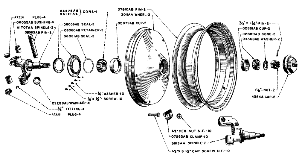 Схема запчастей Case IH LA-SERIES - (073) - FRONT WHEEL AND SPINDLE (06) - POWER TRAIN