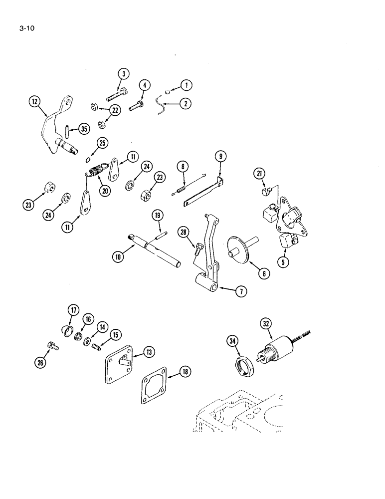 Схема запчастей Case IH 1120 - (3-10) - GOVERNOR CONTROLS (03) - FUEL SYSTEM