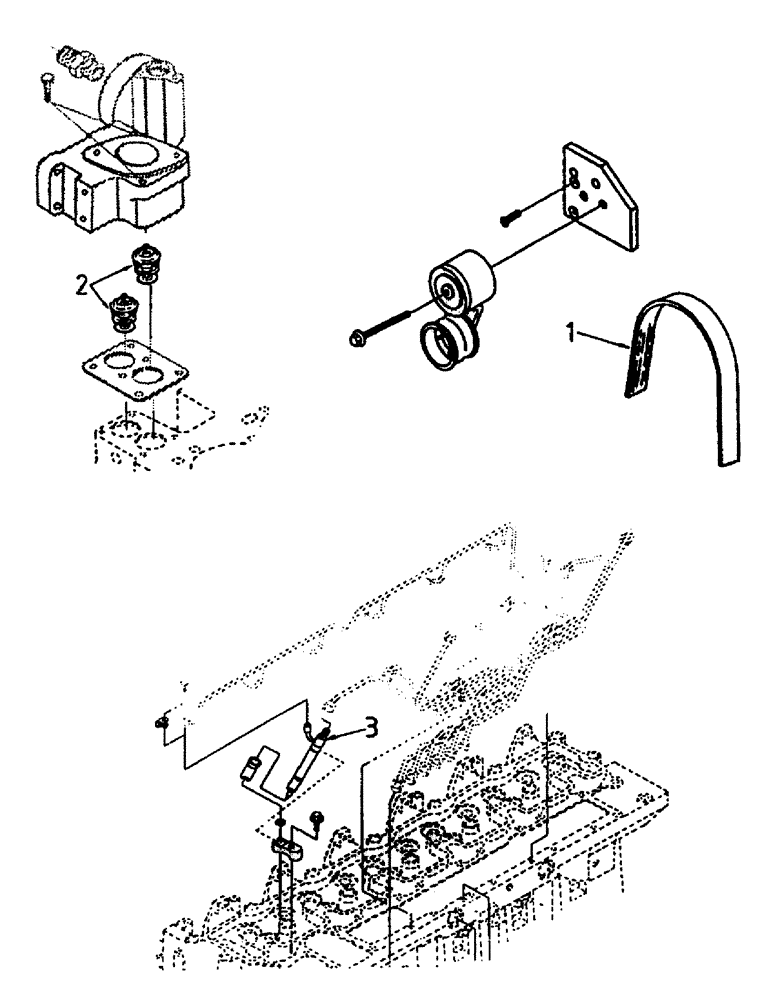 Схема запчастей Case IH 7700 - (C01-07) - ALTERNATOR BELT, THERMOSTAT, INJECTOR NOZZLE, 6CT Engine & Engine Attachments