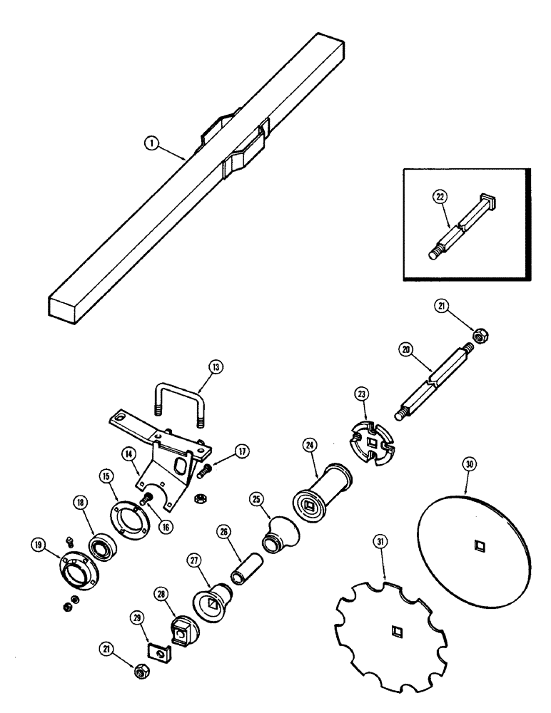 Схема запчастей Case IH F21 - (076) - REAR LEFT GANG, 9 INCH SPACING, F21, F21-9-147 , 162 & 180 
