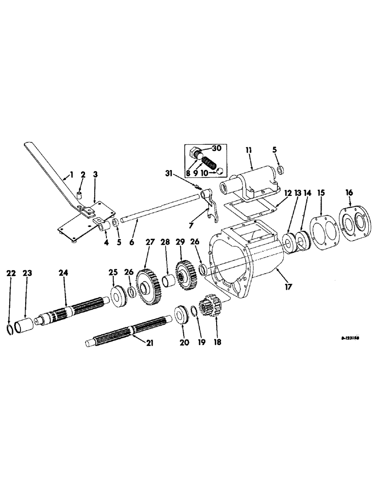 Схема запчастей Case IH 403 - (048) - TWO-SPEED GEAR BOX ATTACHMENT (21) - TRANSMISSION