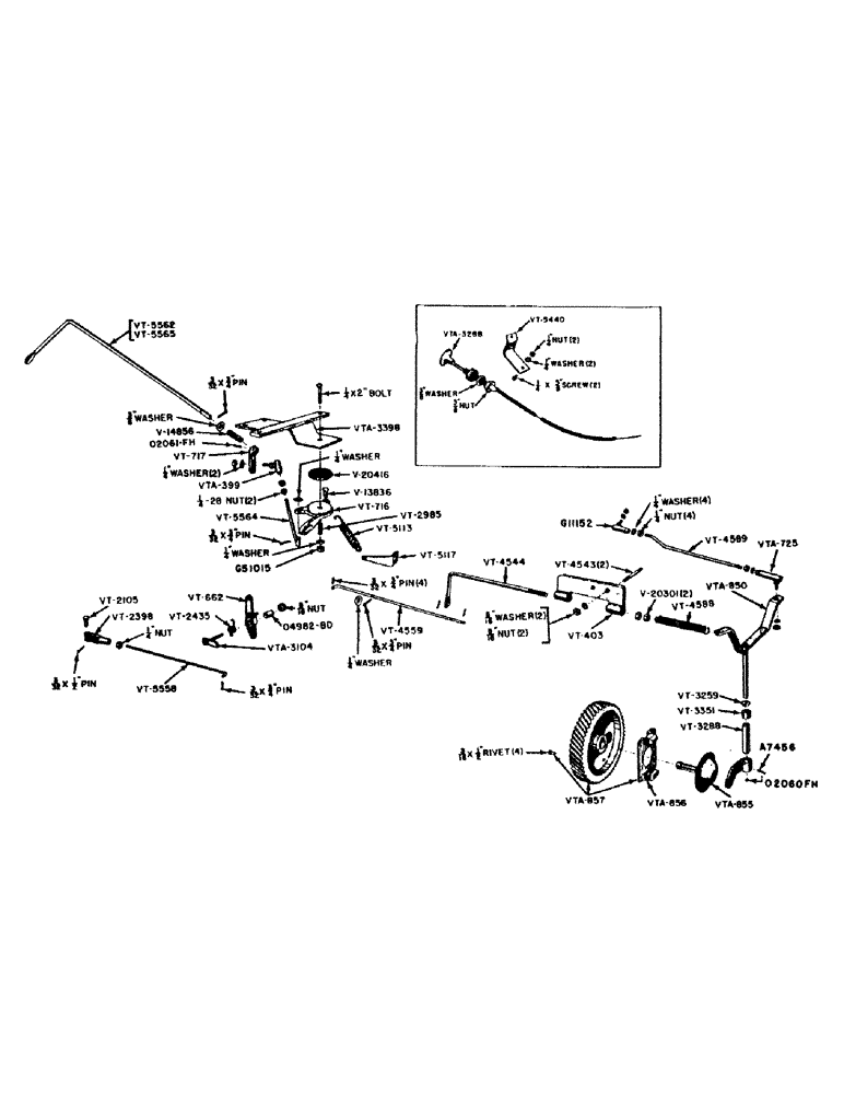 Схема запчастей Case IH VAC13-SERIES - (028) - GOVERNOR AND THROTTLE LINKAGE, VAC 14 AND VAO 15 TRACTORS (03) - FUEL SYSTEM