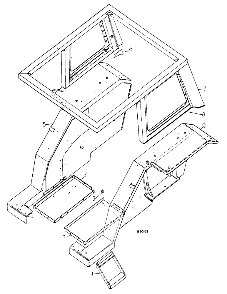 Схема запчастей Case IH 258 - (13-040) - SAFETY FRAME, MACHINES FITTED WITH CAB (05) - SUPERSTRUCTURE