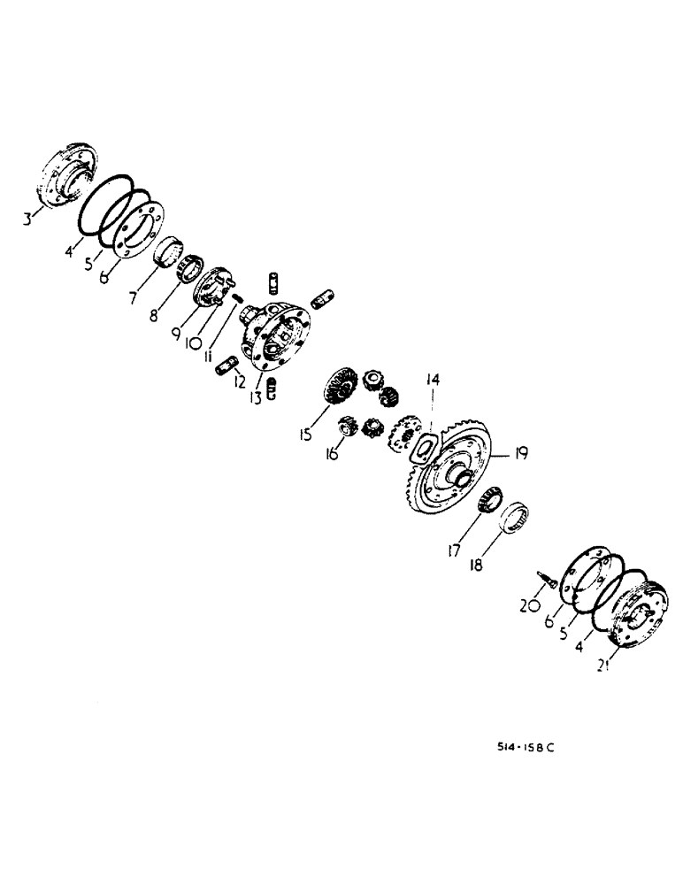 Схема запчастей Case IH 584 - (07-032) - DIFFERENTIAL AND CONNECTIONS (04) - Drive Train
