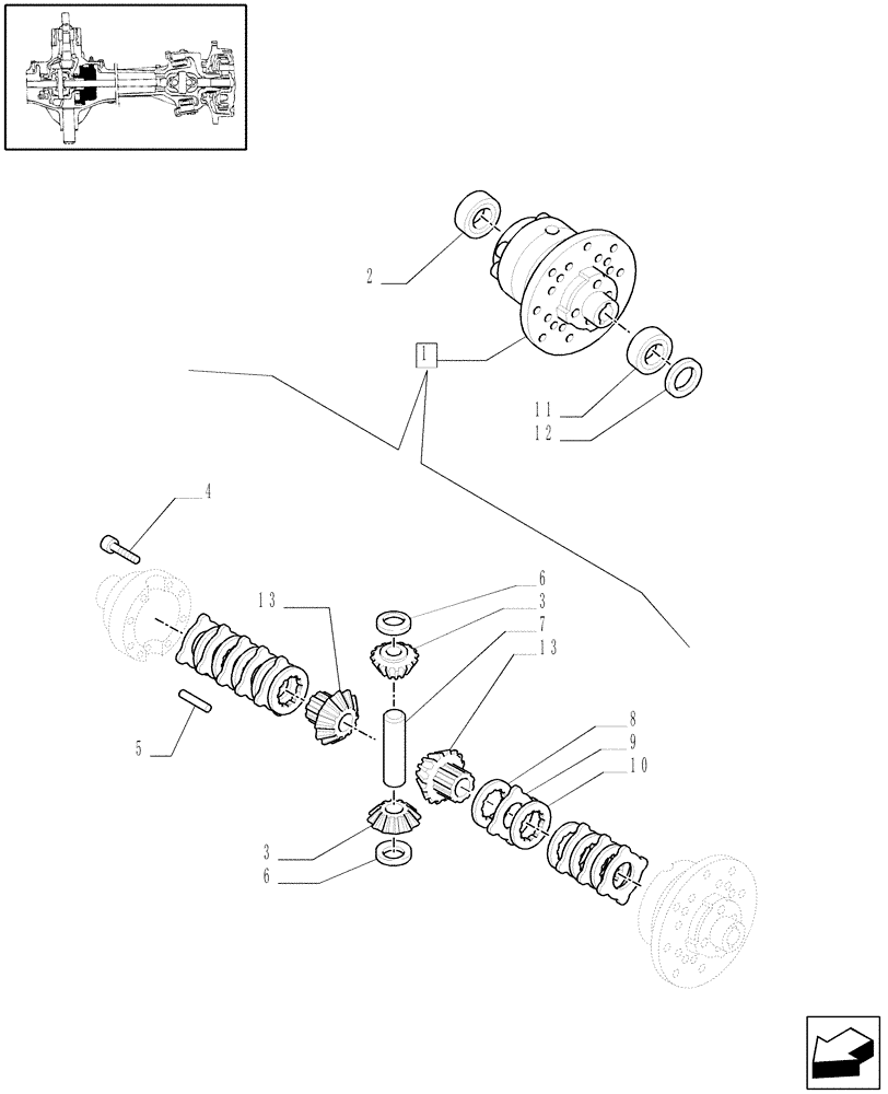 Схема запчастей Case IH JX95 - (1.40.4/07) - (VAR.540) CLASS 2 FRONT AXLE WITH 2ND STEERING CYLYNDER (4OKHPH) - DIFFERENTIAL LIM-SLIP (04) - FRONT AXLE & STEERING