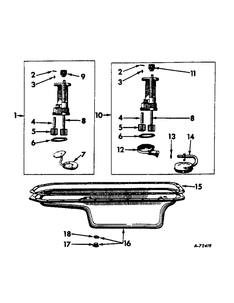 Схема запчастей Case IH 414 - (296) - CRANKCASE OIL PAN AND OIL PUMP (10) - ENGINE