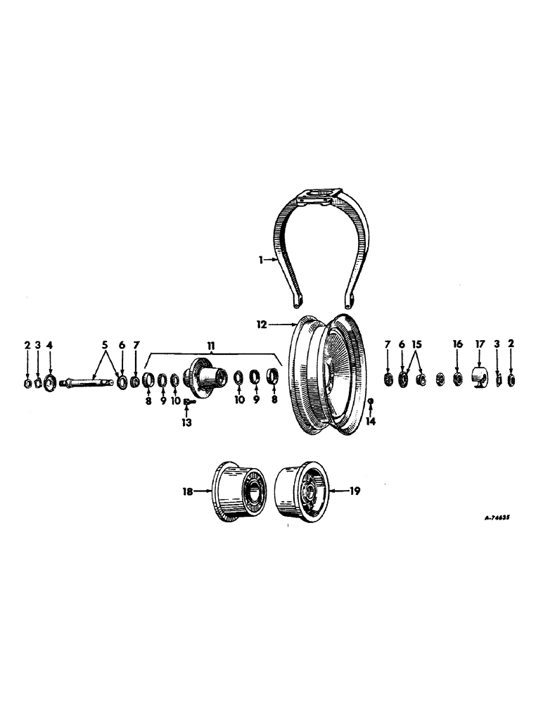 Схема запчастей Case IH 1456 - (14-09) - SUSPENSION, SINGLE FRONT WHEEL, FARMALL TRACTORS WITH 10 INCH OR 16 INCH WHEELS Suspension