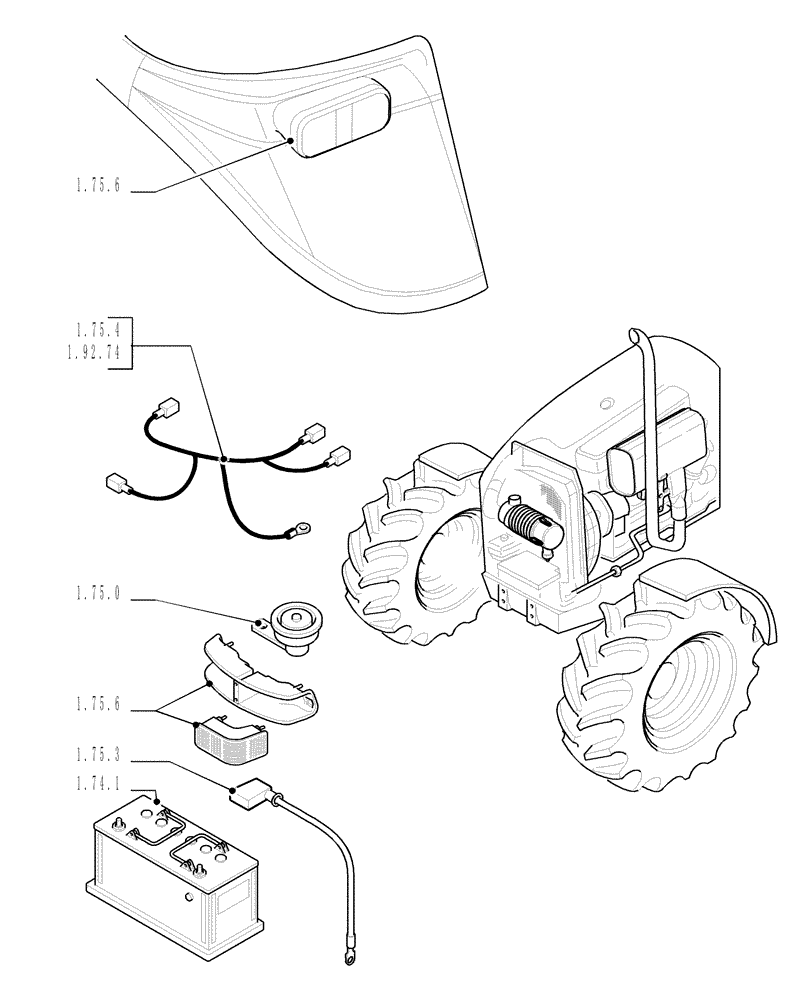 Схема запчастей Case IH JX90 - (1.74.0 SEC. 06) - ELECTRICAL (06) - ELECTRICAL SYSTEMS