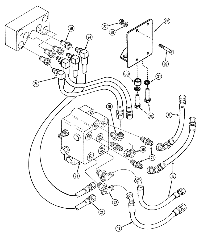 Схема запчастей Case IH L555 - (08-30) - HYDRAULICS MID MOUNT 2 Function CX70 - CX100 With Self Leveling (08) - HYDRAULICS