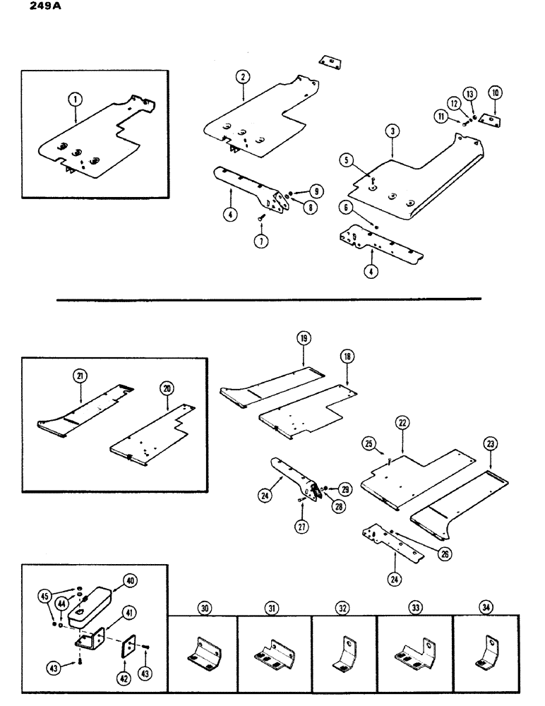 Схема запчастей Case IH 530 - (249A) - PLATFORMS AND SUPPORTS, MODEL 530, 1ST USED TRAC. SER. NO. 8365950 (09) - CHASSIS/ATTACHMENTS