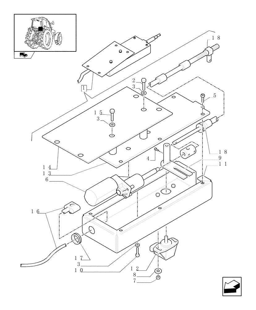 Схема запчастей Case IH PUMA 165 - (1.76.0/03A) - SHIFTABLE PTO ELECTRIC CONTROL - ACTUATOR - BREAKDOWN (06) - ELECTRICAL SYSTEMS