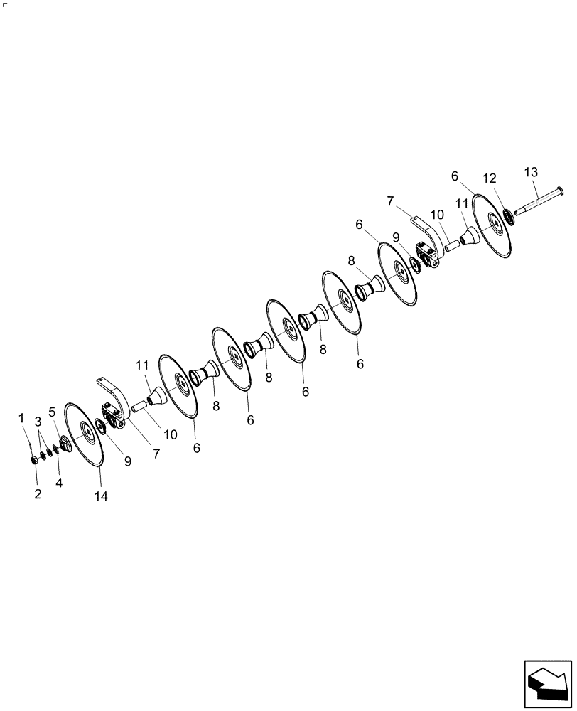 Схема запчастей Case IH 370 TRUE-TANDEM - (75.200.05) - FRONT - OUTER WING 42 FOOT (75) - SOIL PREPARATION