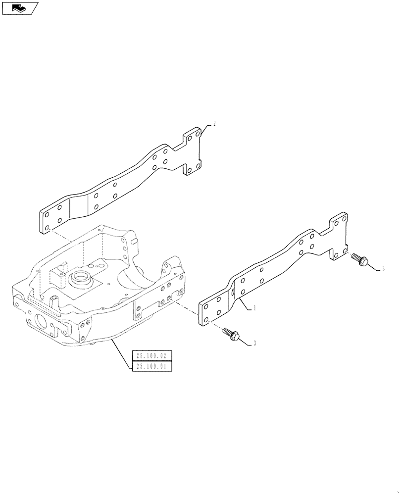 Схема запчастей Case IH PUMA 160 - (25.100.05) - VAR - 330211 - ENGINE SIDE RAIL (25) - FRONT AXLE SYSTEM