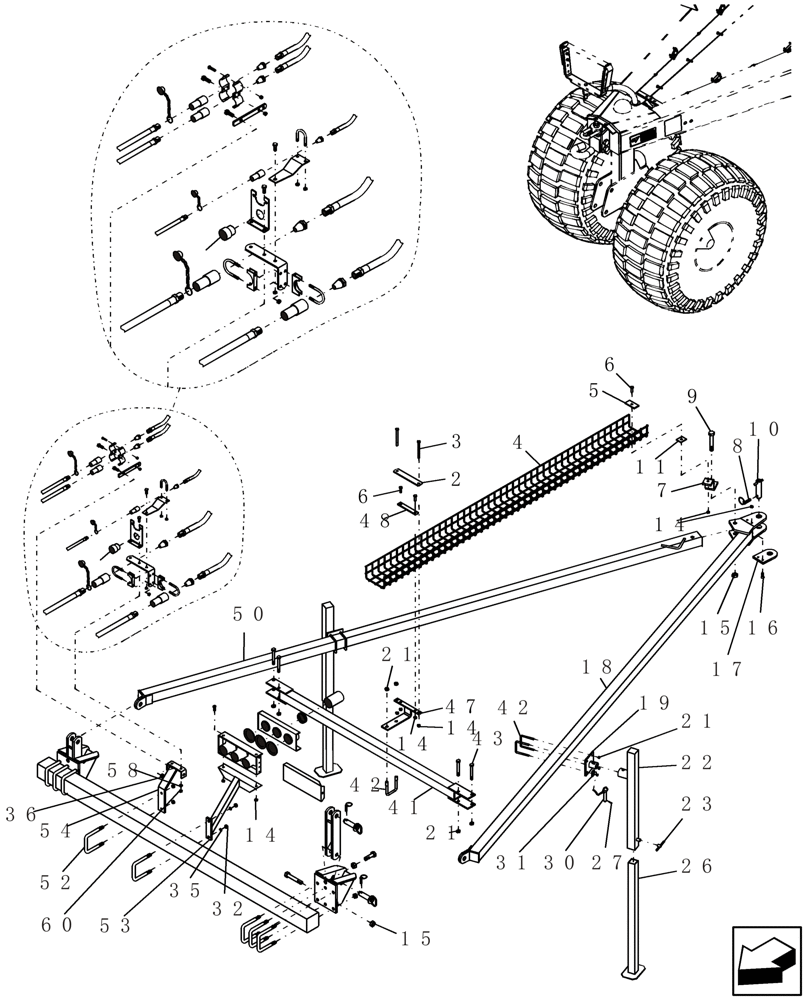 Схема запчастей Case IH ADX3360 - (F.10.D[10]) - TOW BEHIND FIELD HITCH (PART 1 OF 2) (ASN CBJ0004442) F - Frame Positioning