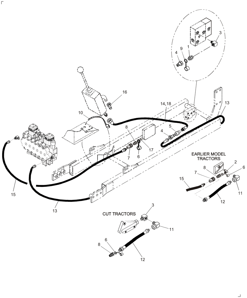 Схема запчастей Case IH BHX172 - (35[A]) - HYDRAULIC KIT - D35,DX35.D40,DX40,D45,DX45,FARMALL40/45/50 - 715431026 