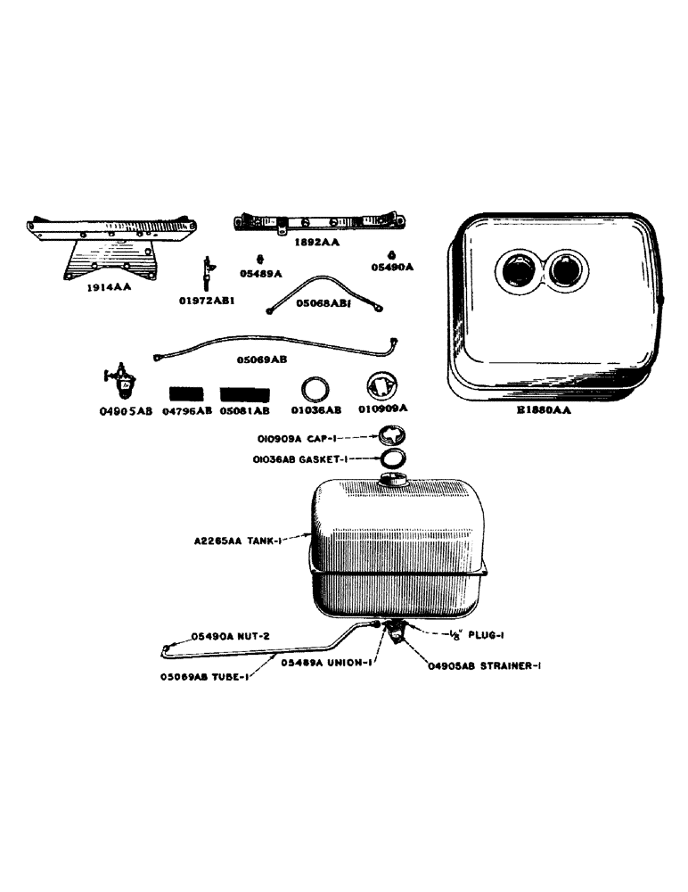 Схема запчастей Case IH D-SERIES - (046) - TWO COMPARTMENT TANK - LOW COST FUEL / SINGLE COMPARTMENT TANK - GASOLINE (03) - FUEL SYSTEM