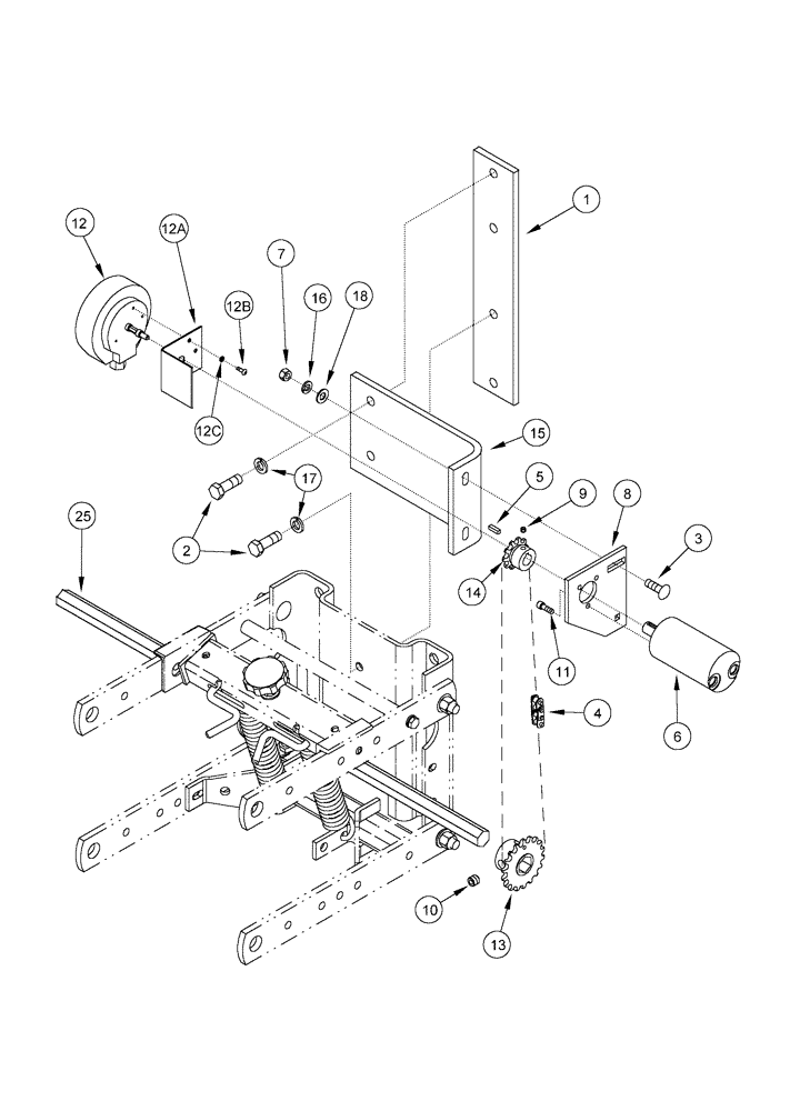 Схема запчастей Case IH 955 - (9B-78) - GRANULAR CHEMICAL DRIVE, AFS PLANTER, 12 ROW AND 16 ROW NARROW & 12/23 SRC (09) - CHASSIS/ATTACHMENTS