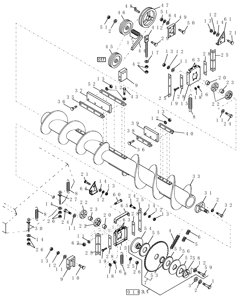 Схема запчастей Case IH HDX141 - (018) - AUGER & DRIVE (58) - ATTACHMENTS/HEADERS