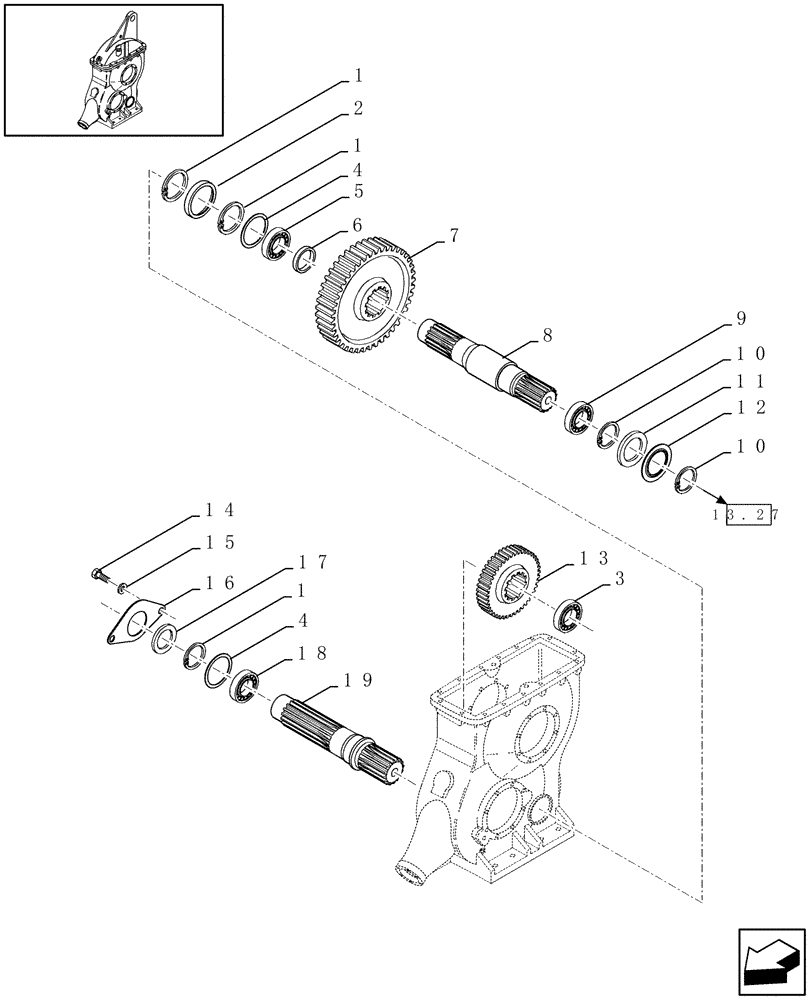 Схема запчастей Case IH LBX331P - (03.03[01]) - MAIN GEARBOX (03) - MAIN GEARBOX