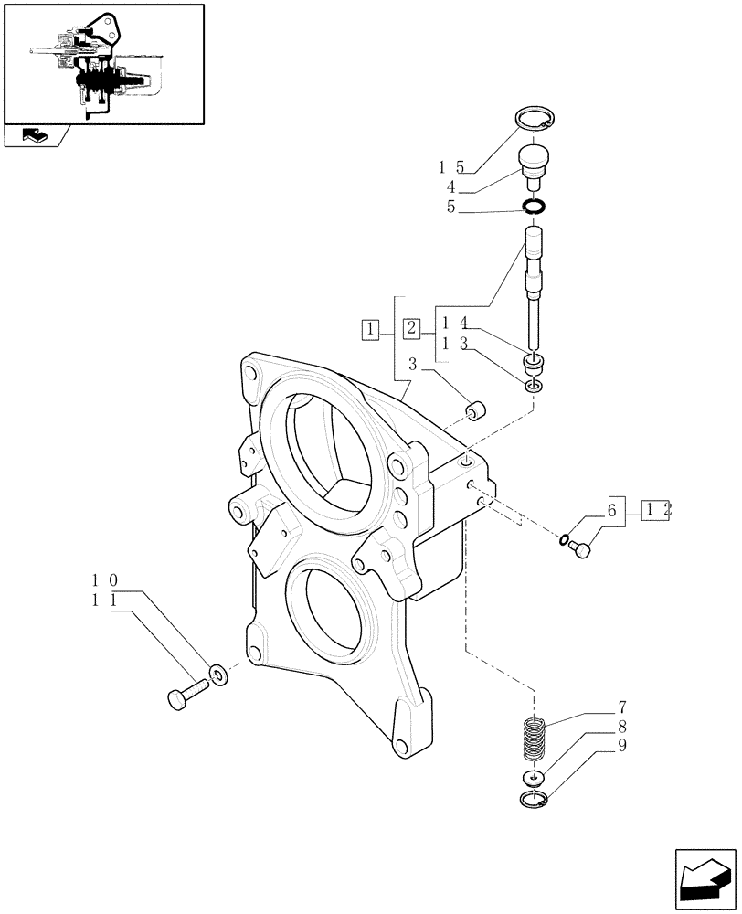 Схема запчастей Case IH PUMA 165 - (1.80.1[04]) - POWER TAKE-OFF 1000E/1000 RPM - SUPPORT AND RELATED PARTS (07) - HYDRAULIC SYSTEM