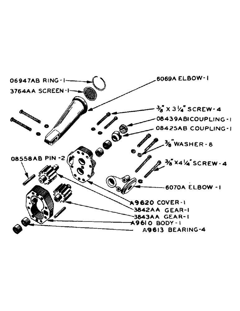 Схема запчастей Case IH 600-SERIES - (121) - HYDRAULIC PUMP, 20 GALLON PER MINUTER CAPACITY (08) - HYDRAULICS