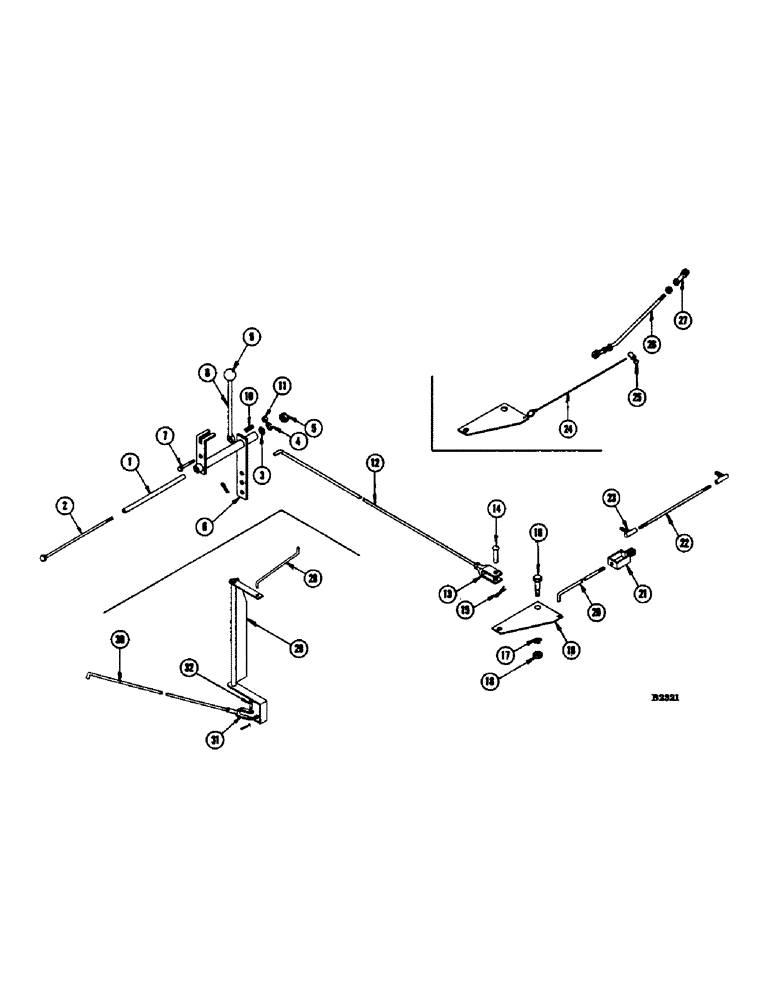 Схема запчастей Case IH 1060 - (332) - THROTTLE CONTROL LINKAGE, CHRYSLER H-318 AND LH-318 ENGINES, BEFORE SERIAL NUMBER 8357001 (10) - ENGINE