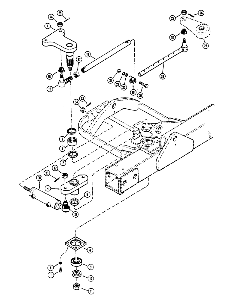 Схема запчастей Case IH 1175 - (093A) - CENTER STEERING ARM AND TIE ROD, USED PRIOR TO TRACTOR SERIAL NUMBER 8736747 (05) - STEERING