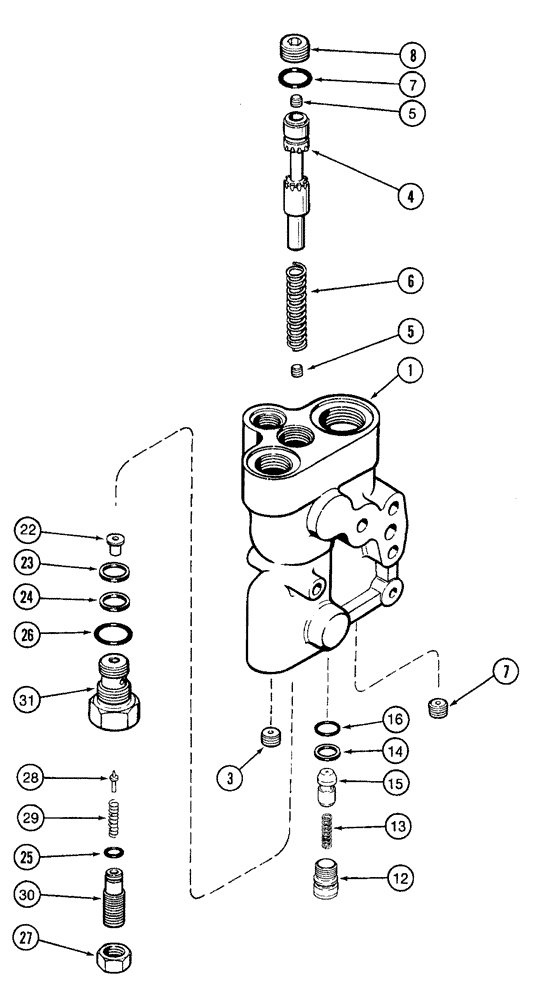 Схема запчастей Case IH 7210 - (5-022) - STEERING PRIORITY VALVE (05) - STEERING