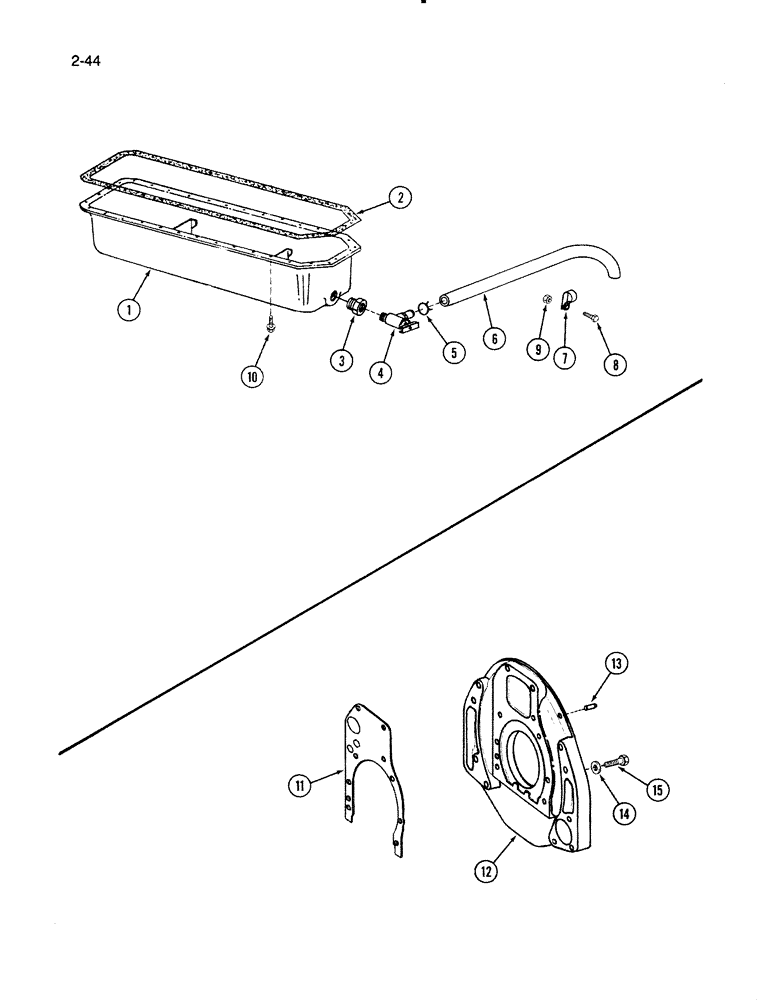 Схема запчастей Case IH 1670 - (2-44) - OIL PAN, DTI466C ENGINE (01) - ENGINE