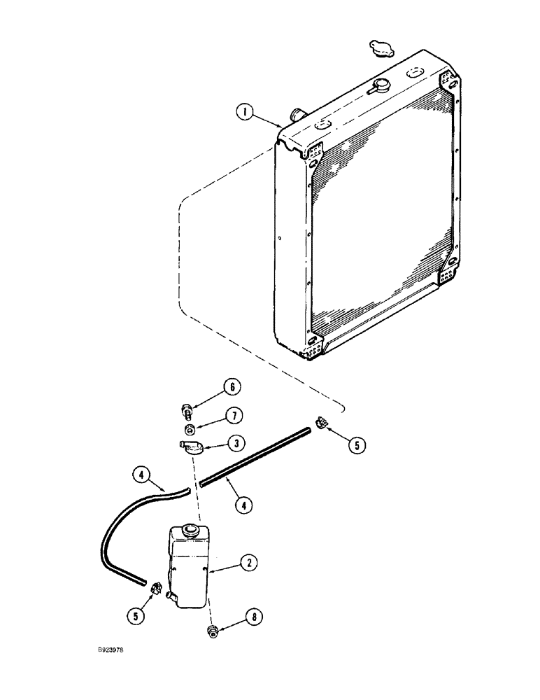 Схема запчастей Case IH 1688 - (2-08) - COOLANT RECOVERY SYSTEM (01) - ENGINE