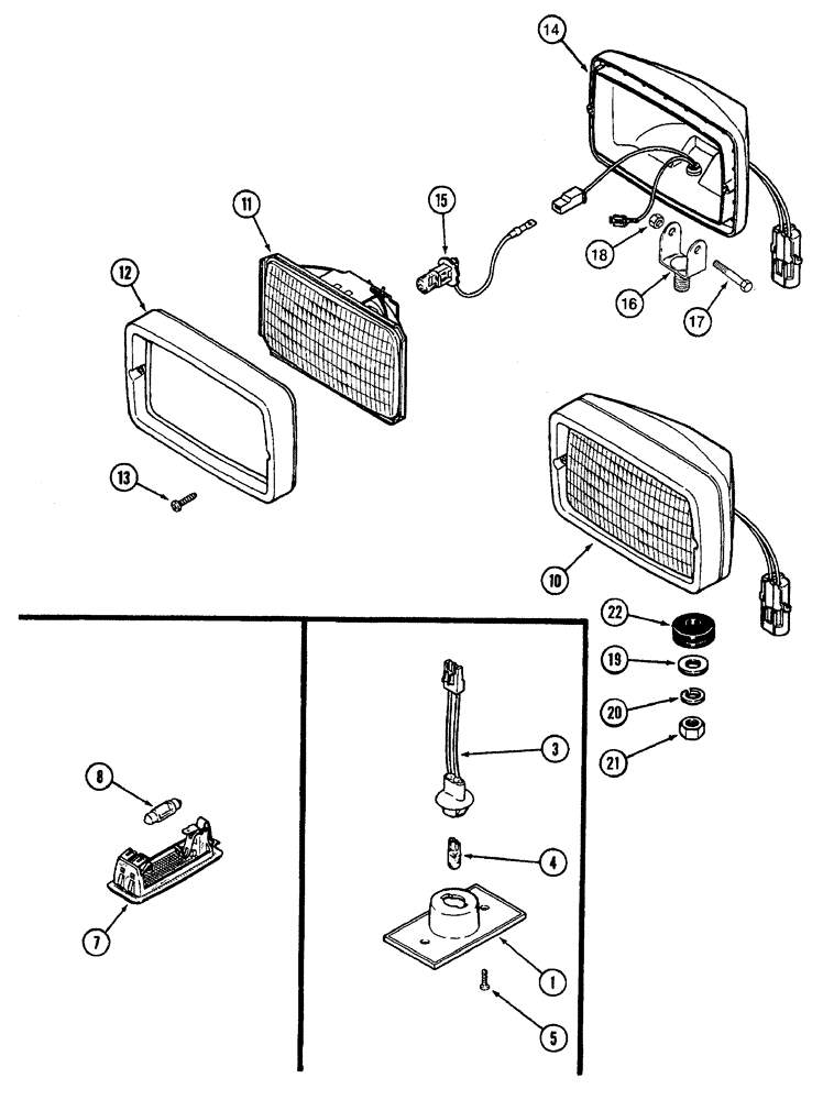 Схема запчастей Case IH 7250 - (4-040) - LAMP ASSEMBLIES (04) - ELECTRICAL SYSTEMS