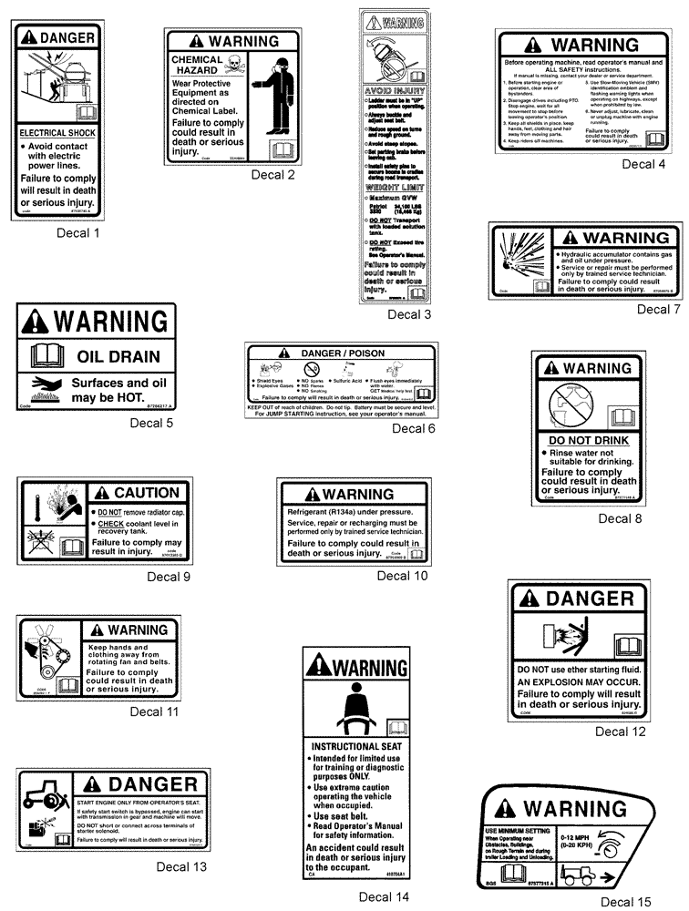 Схема запчастей Case IH SPX3320 - (10-003) - SAFETY GROUP (13) - DECALS