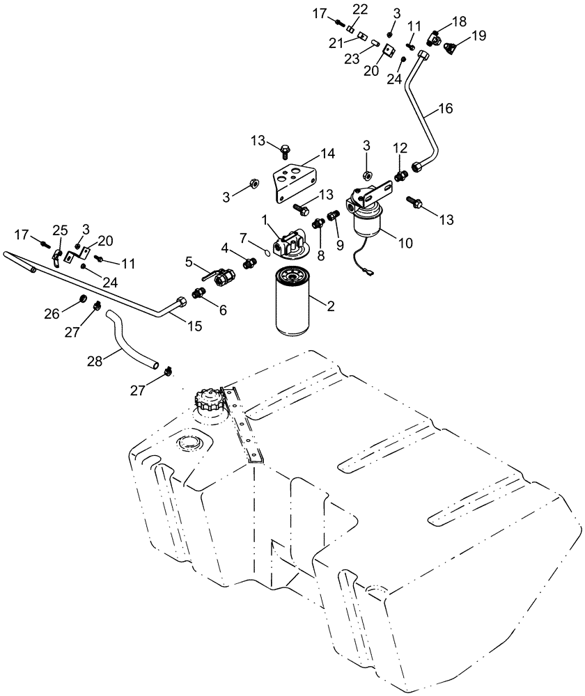 Схема запчастей Case IH 2388 - (03-10) - FUEL, SUPPLY - ASN HAJ0295001 AND ALL CIS MARKETS (02) - FUEL SYSTEM